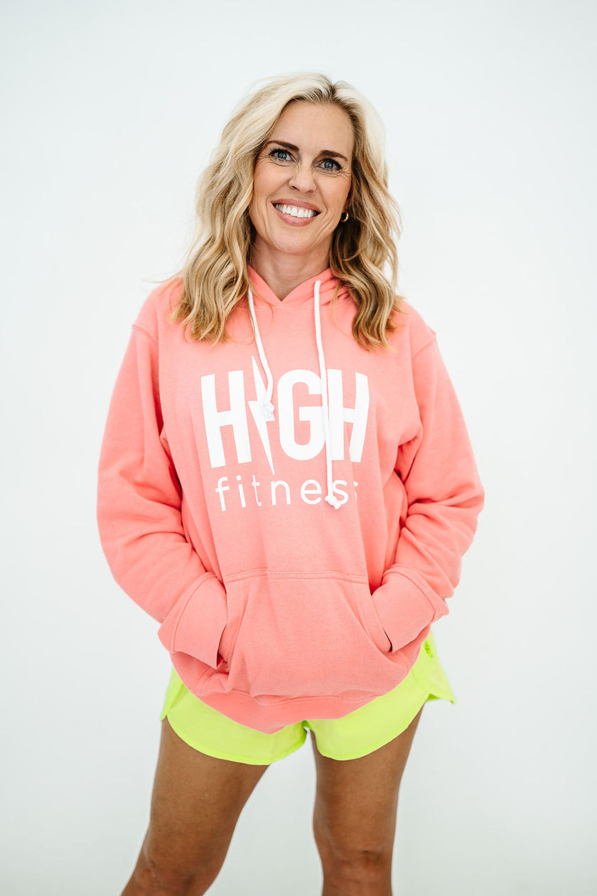 Center Logo Pullover Hoodie | Coral