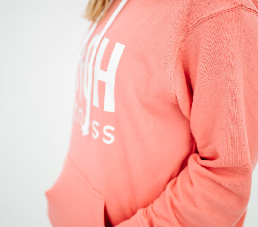 Center Logo Pullover Hoodie | Coral