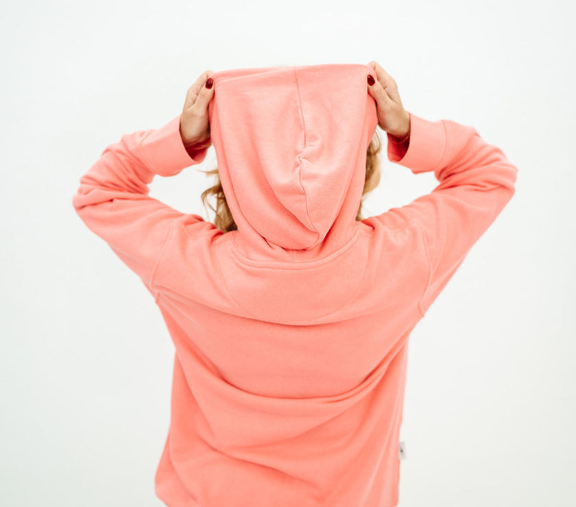 Center Logo Pullover Hoodie | Coral