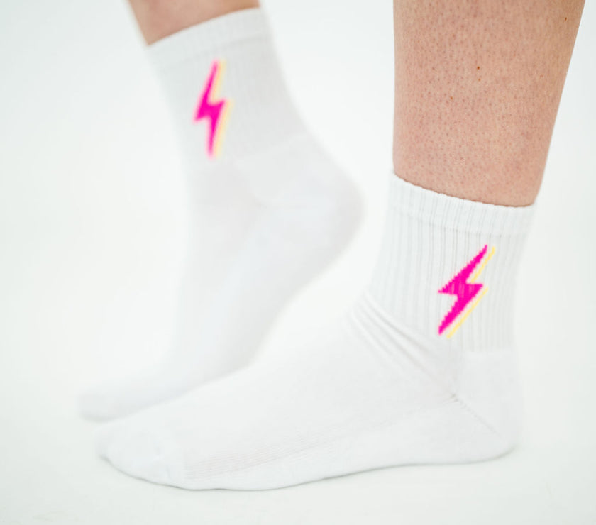 Midi Athletic Neon Bolt Socks | 3 Pack