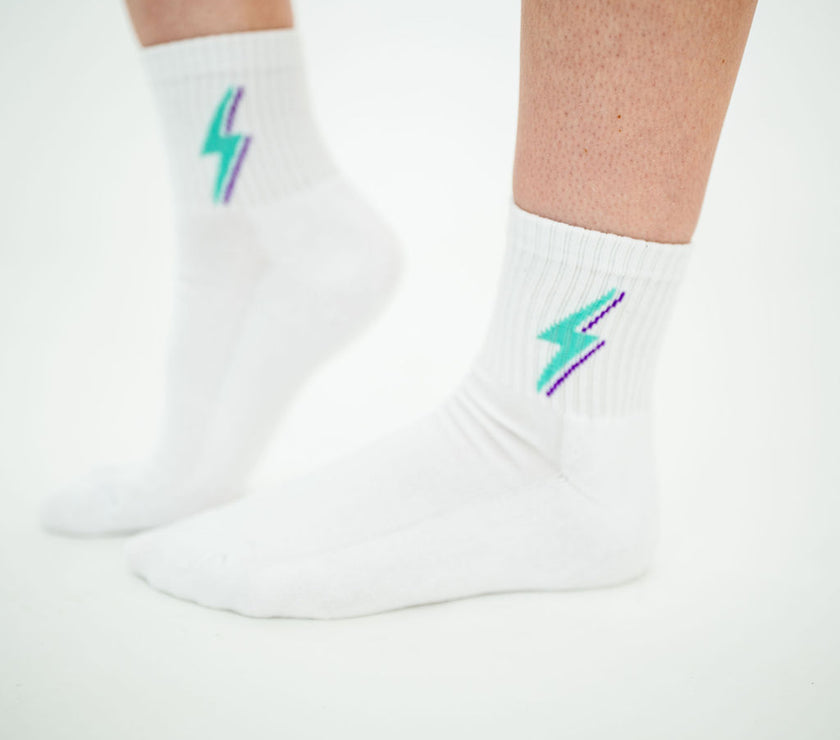 Midi Athletic Neon Bolt Socks | 3 Pack