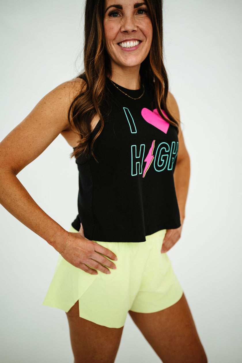 I LOVE HIGH Racerback Crop Tank