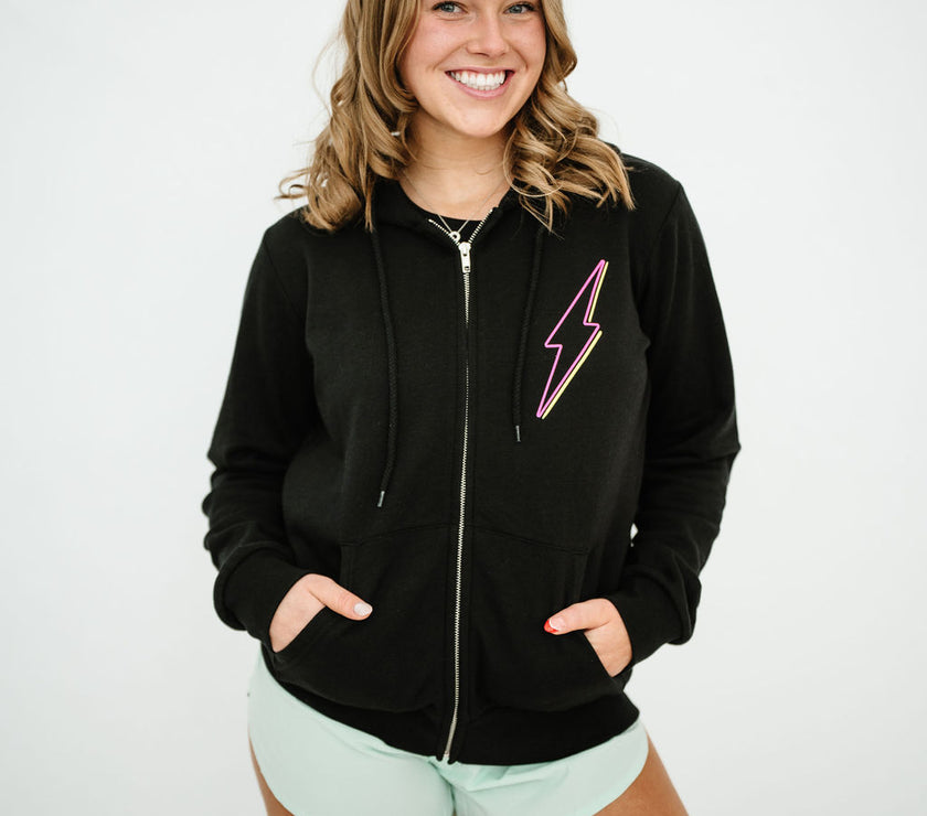 HIGH Fitness Black Zip-Up Jacket