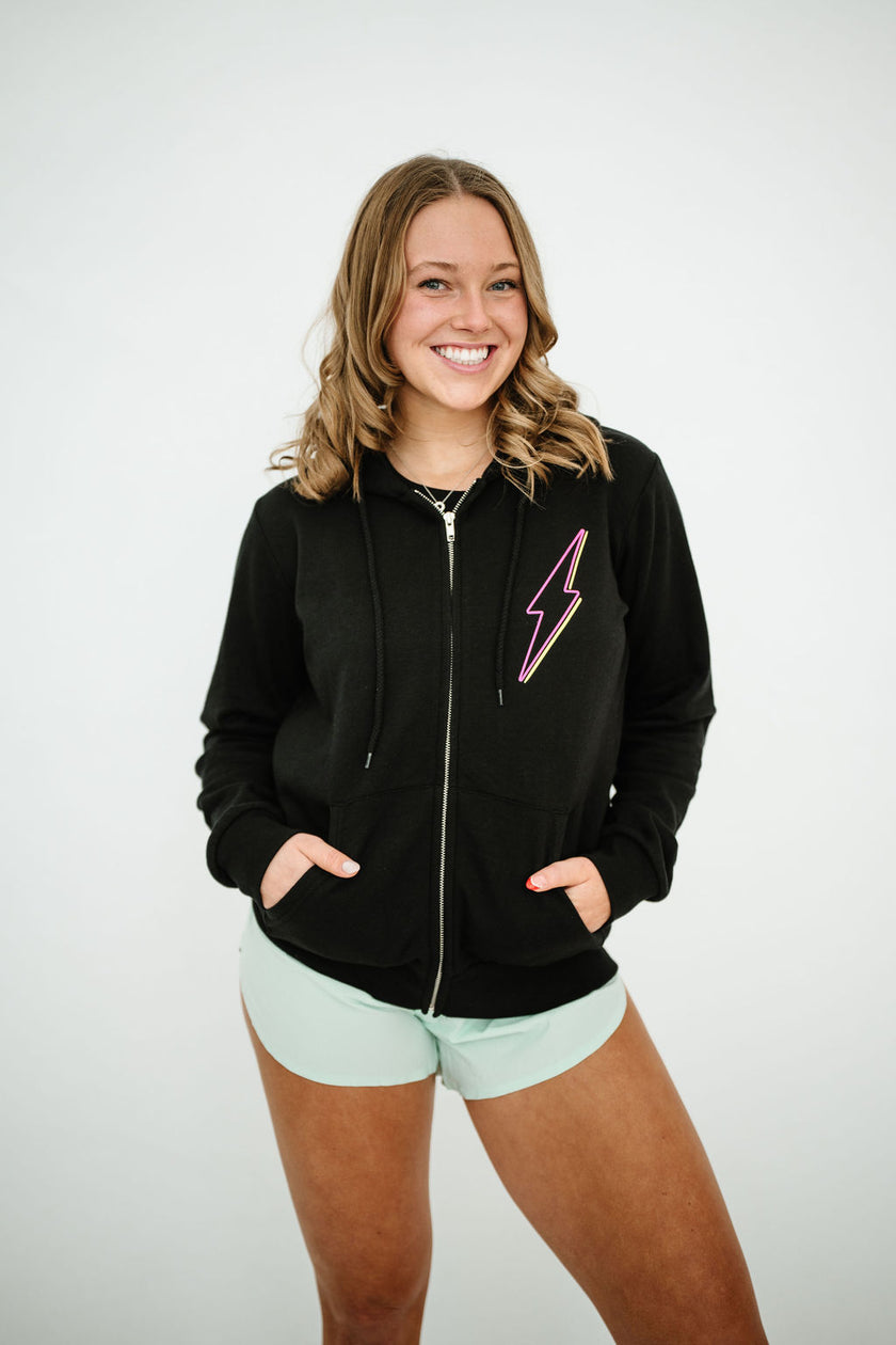 HIGH Fitness Black Zip-Up Jacket