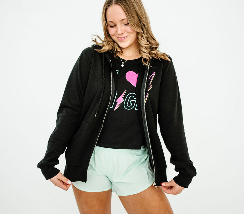 HIGH Fitness Black Zip-Up Jacket