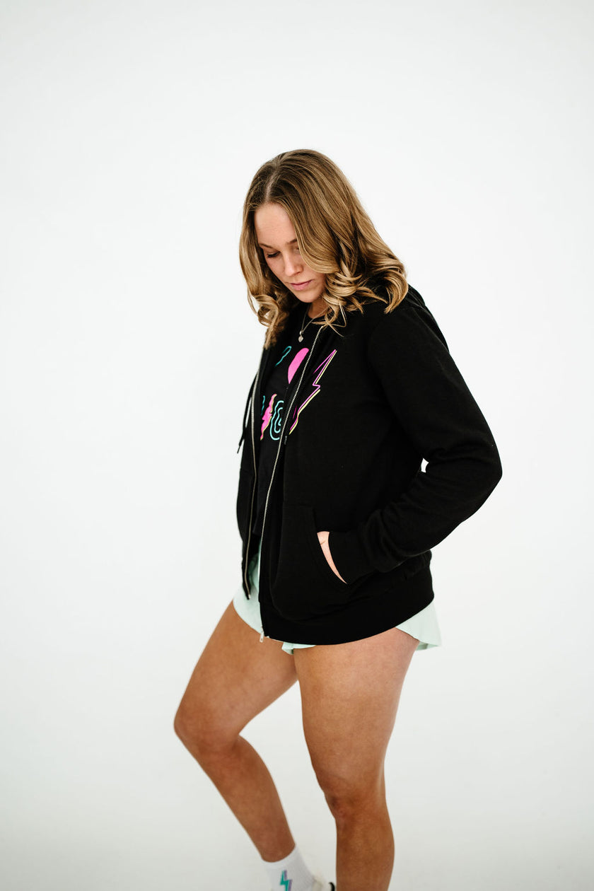 HIGH Fitness Black Zip-Up Jacket