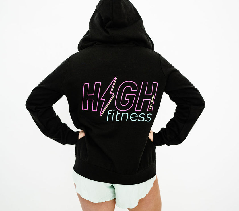 HIGH Fitness Black Zip-Up Jacket