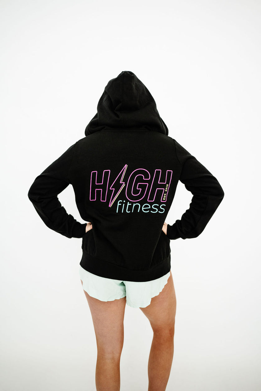 HIGH Fitness Black Zip-Up Jacket