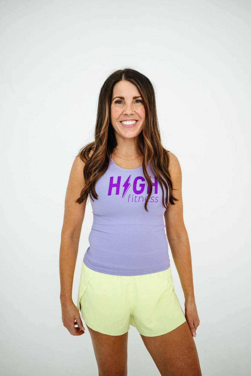 HIGH Logo Comfort Cove Long Ribbed Racerback | Lavender