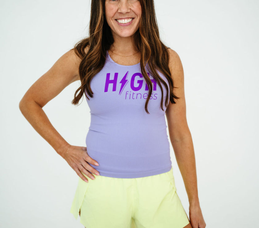 HIGH Logo Comfort Cove Long Ribbed Racerback | Lavender