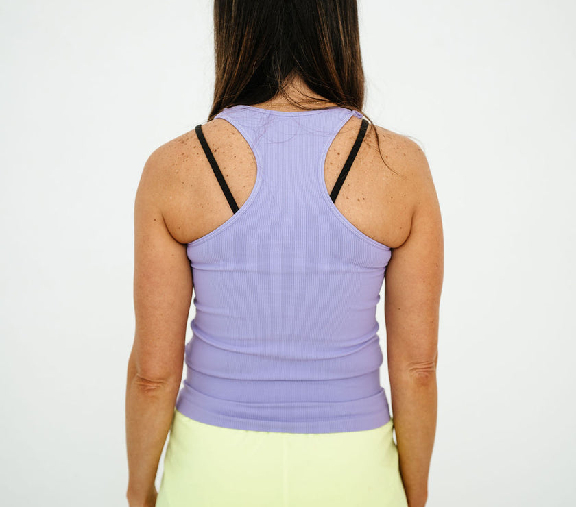 HIGH Logo Comfort Cove Long Ribbed Racerback | Lavender