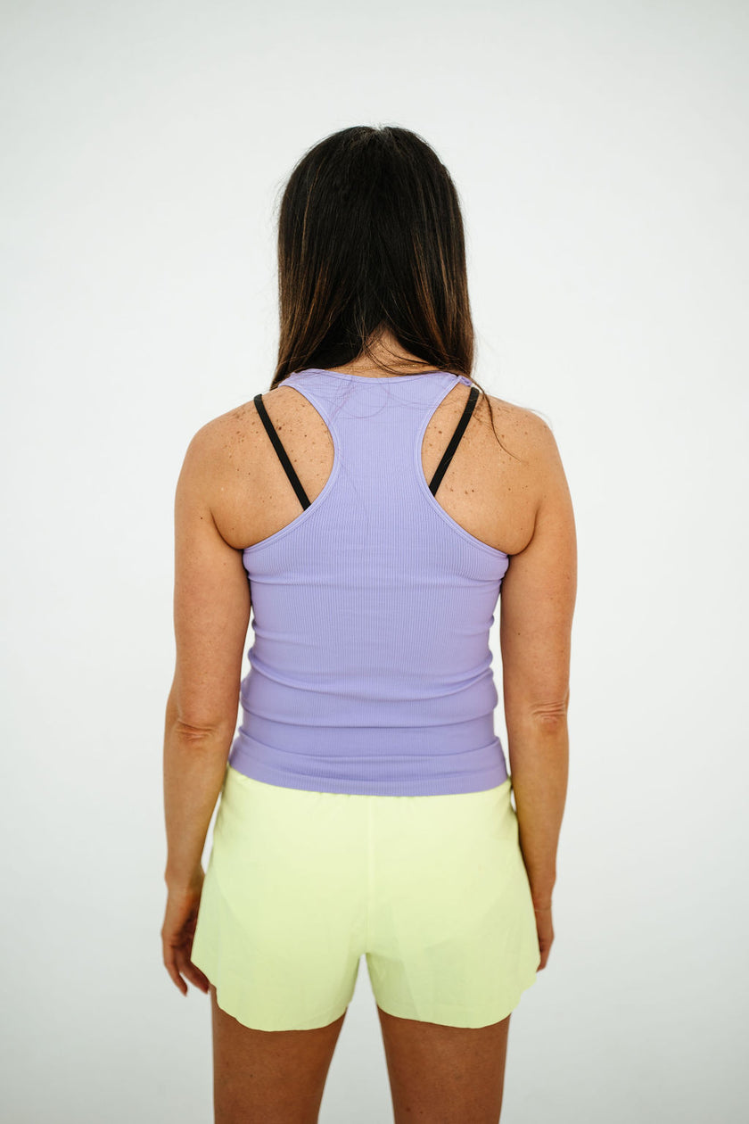 HIGH Logo Comfort Cove Long Ribbed Racerback | Lavender