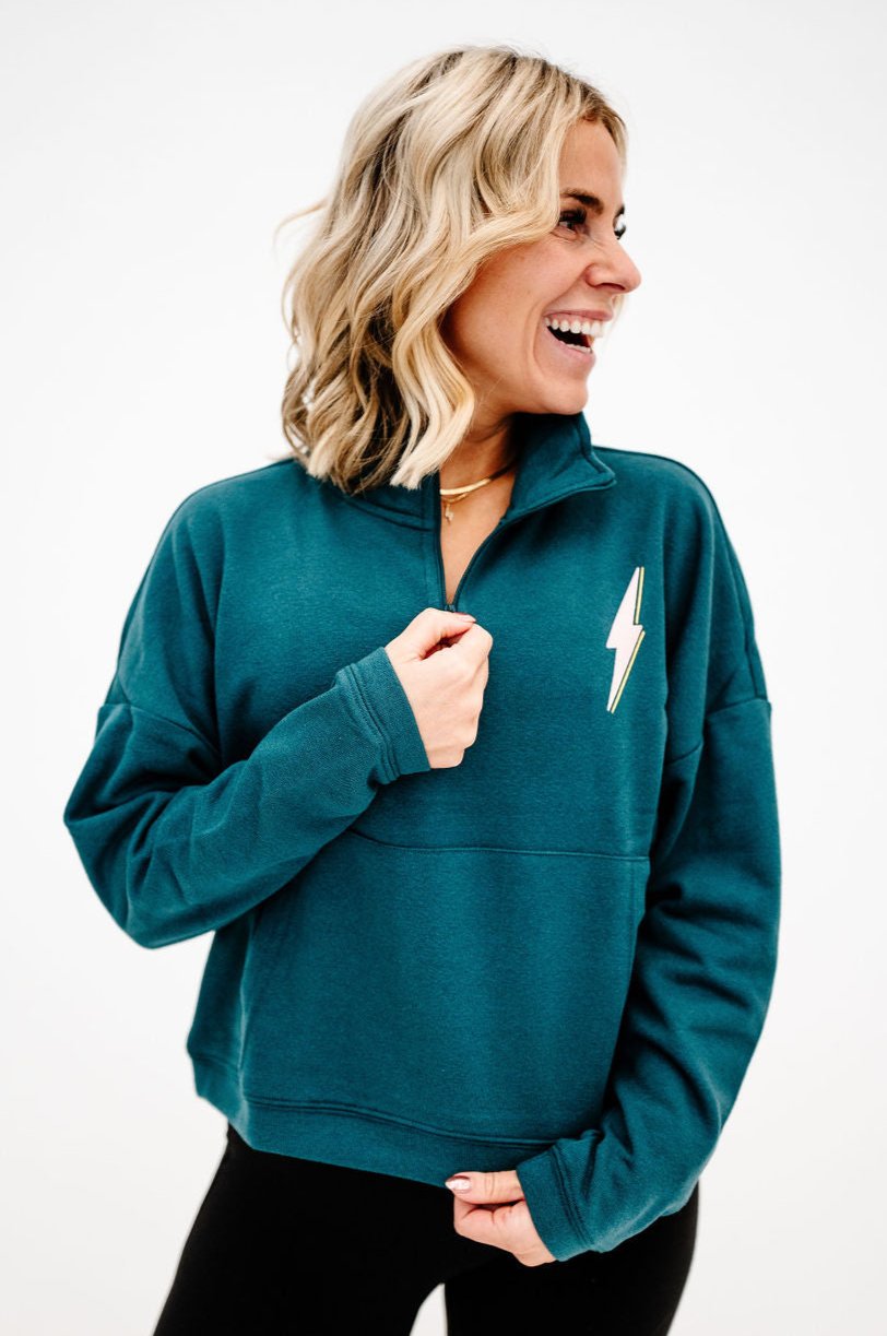 Half Zip Pullover Sweatshirt | Dark Teal *XS-XL*