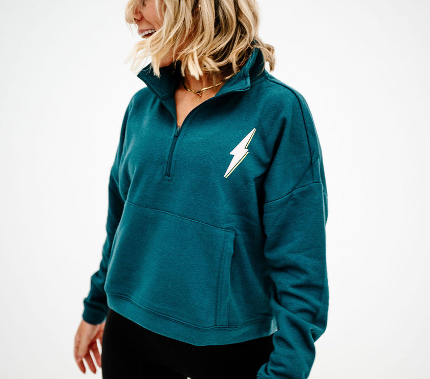 Half Zip Pullover Sweatshirt | Dark Teal