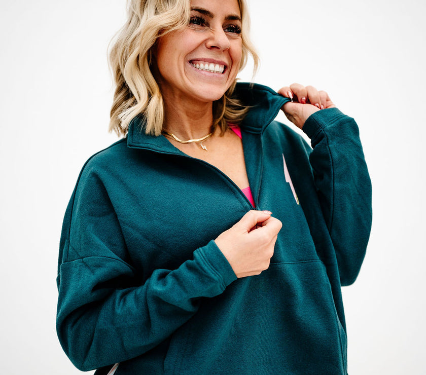 Half Zip Pullover Sweatshirt | Dark Teal