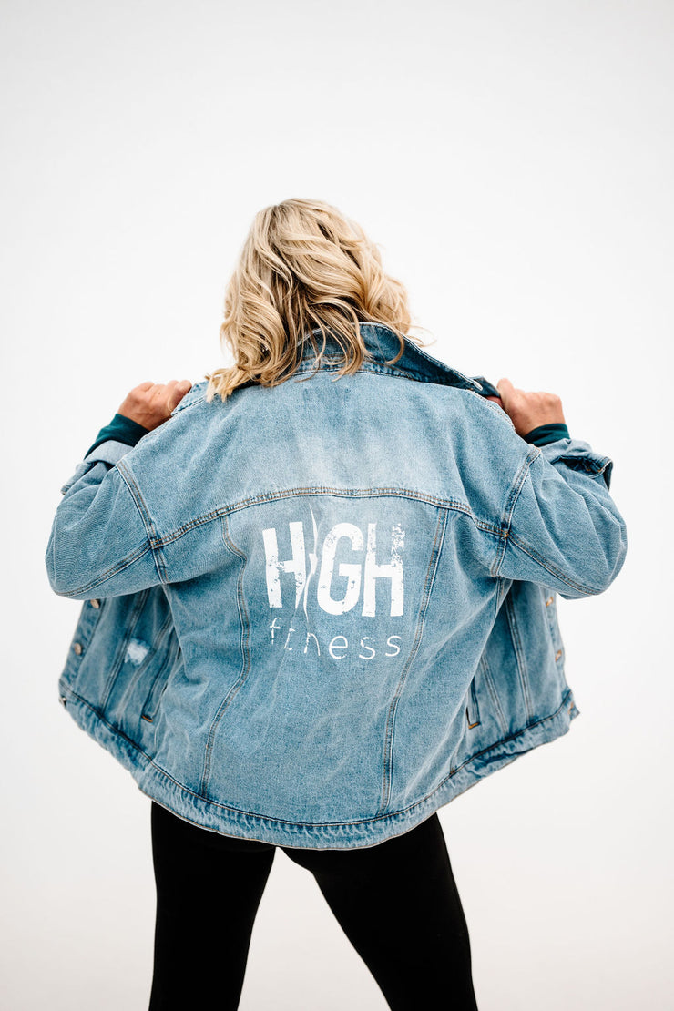 Vintage Printed HIGH Logo Denim Jacket