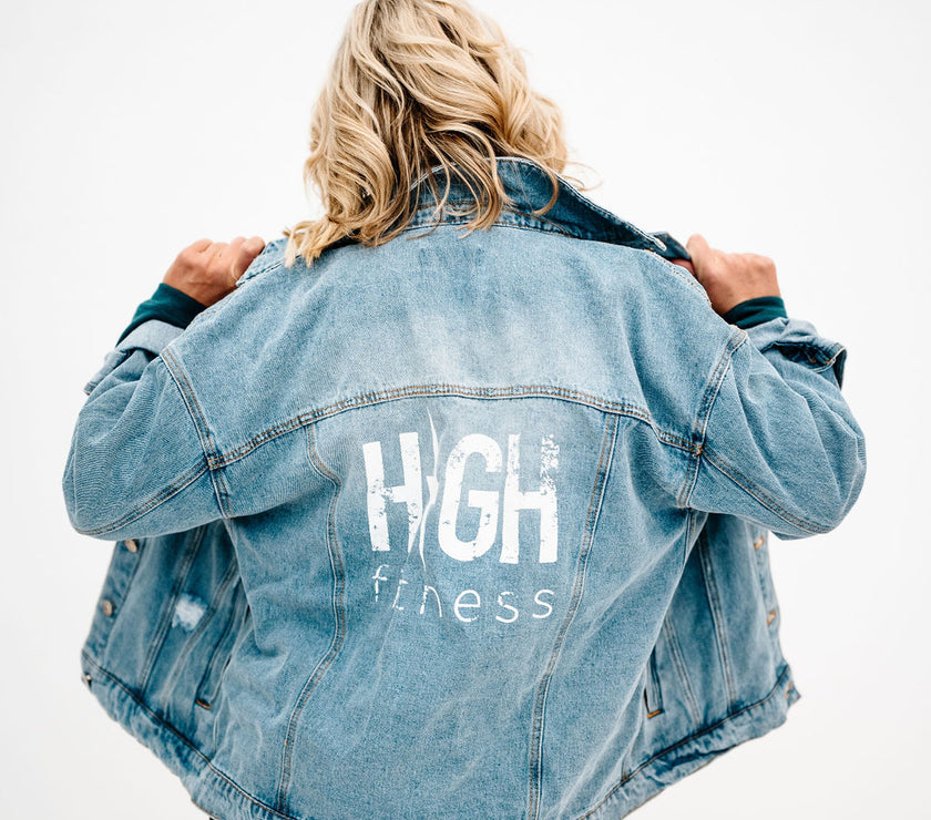 Vintage Printed HIGH Logo Denim Jacket