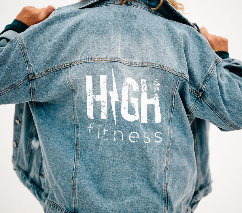 Vintage Printed HIGH Logo Denim Jacket