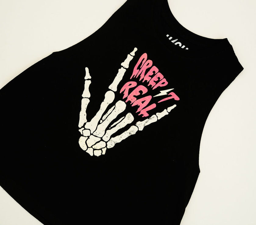 GLOW Creep It Real Racerback Crop Tank