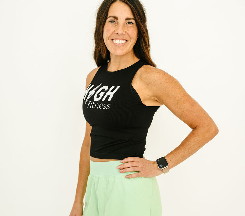 HIGH Logo Comfort Cove Cropped Ribbed High Neck | Black/White