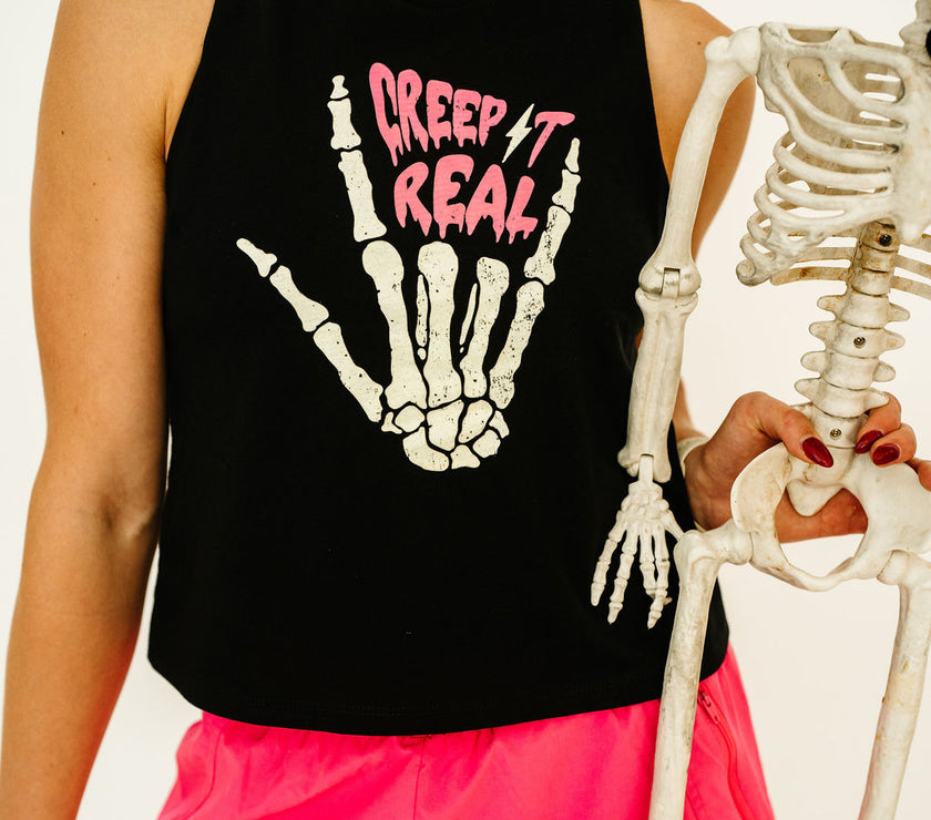 GLOW Creep It Real Racerback Crop Tank
