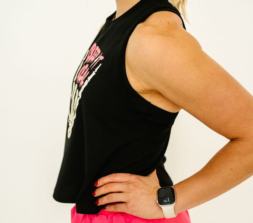 GLOW Creep It Real Racerback Crop Tank