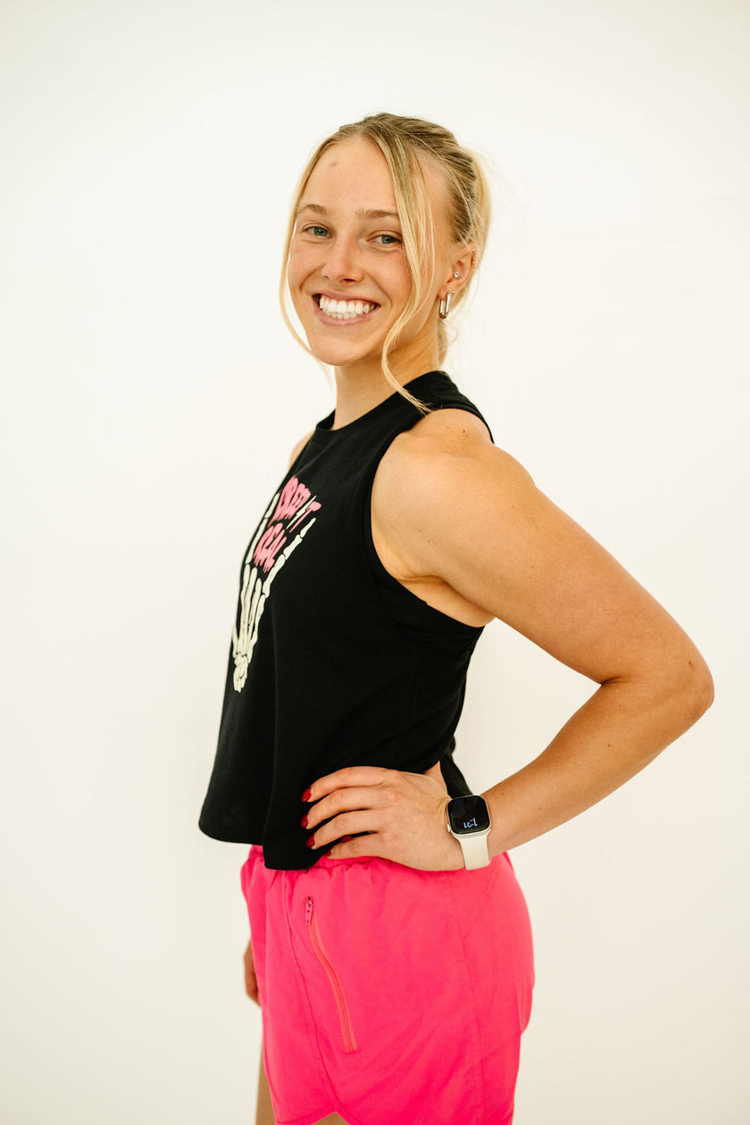 GLOW Creep It Real Racerback Crop Tank