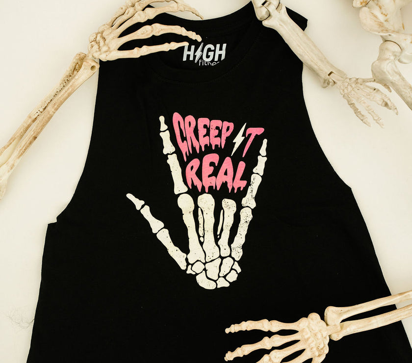GLOW Creep It Real Racerback Crop Tank