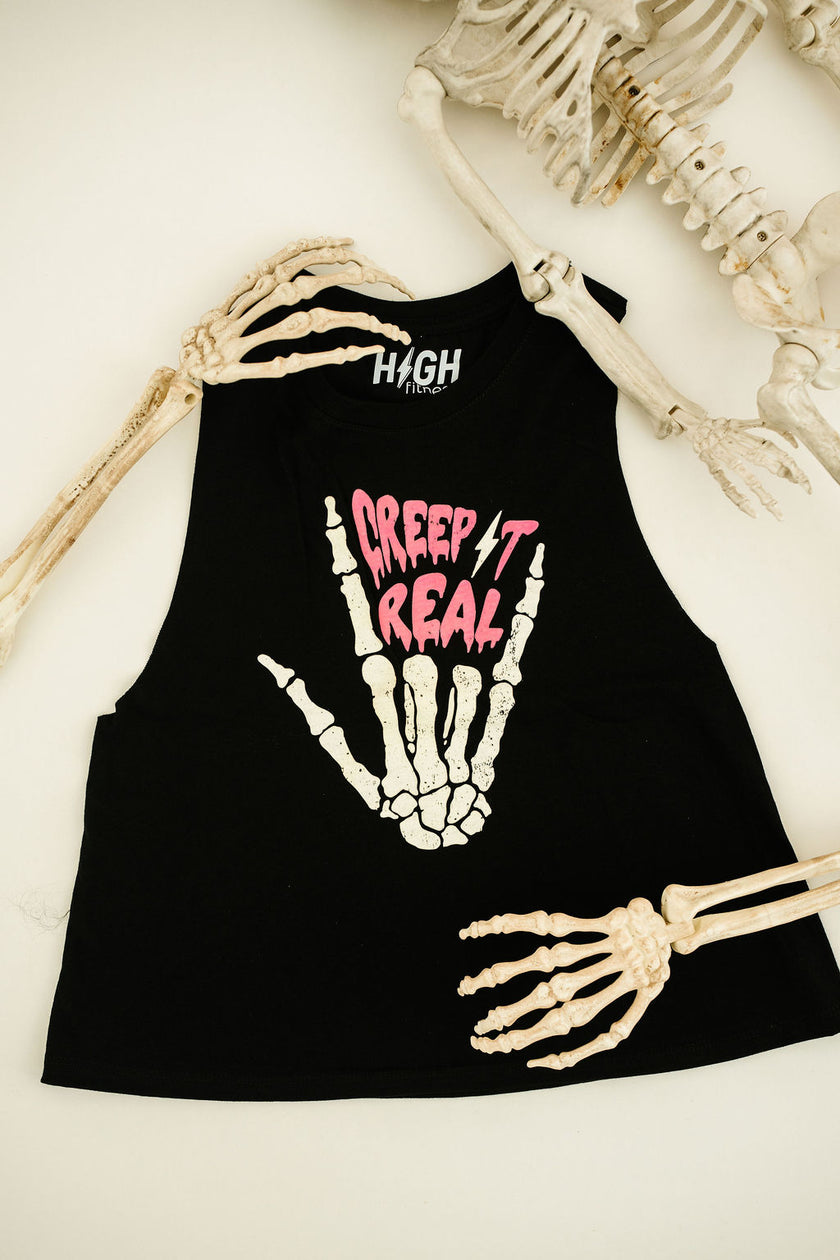 GLOW Creep It Real Racerback Crop Tank