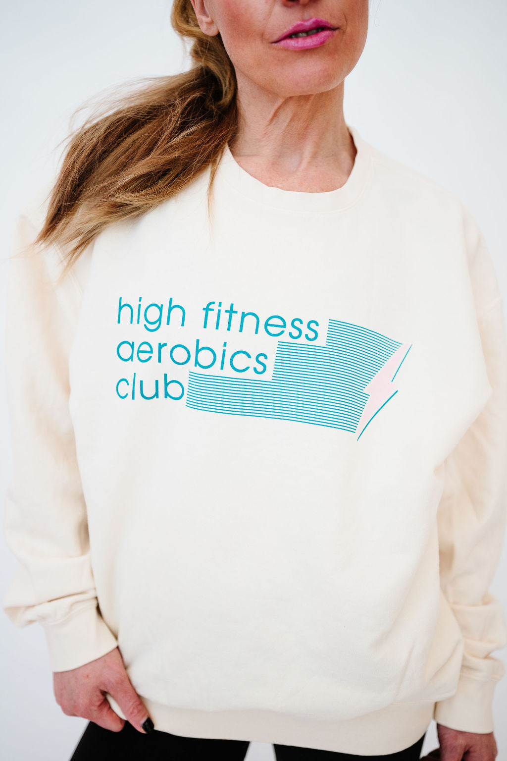 Aerobics Club Crewneck Sweatshirt | Cream
