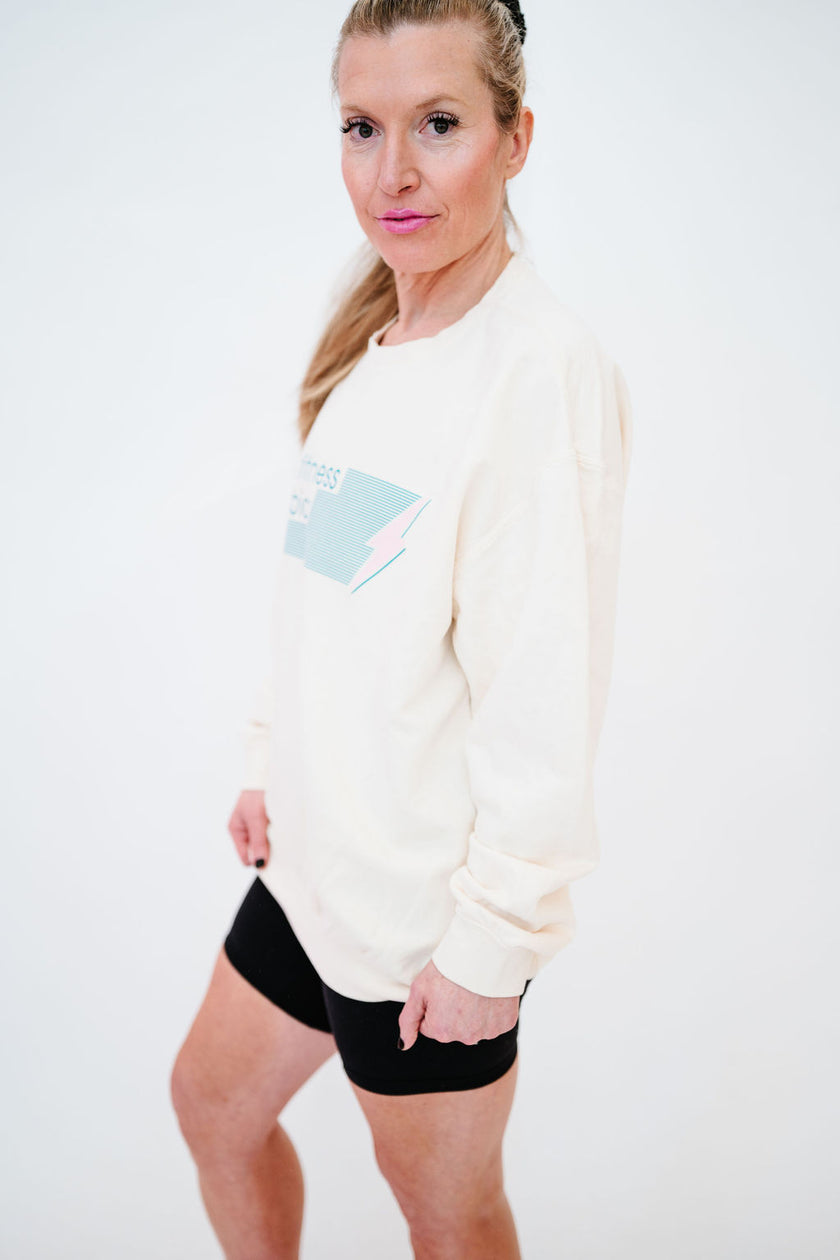 Aerobics Club Crewneck Sweatshirt | Cream