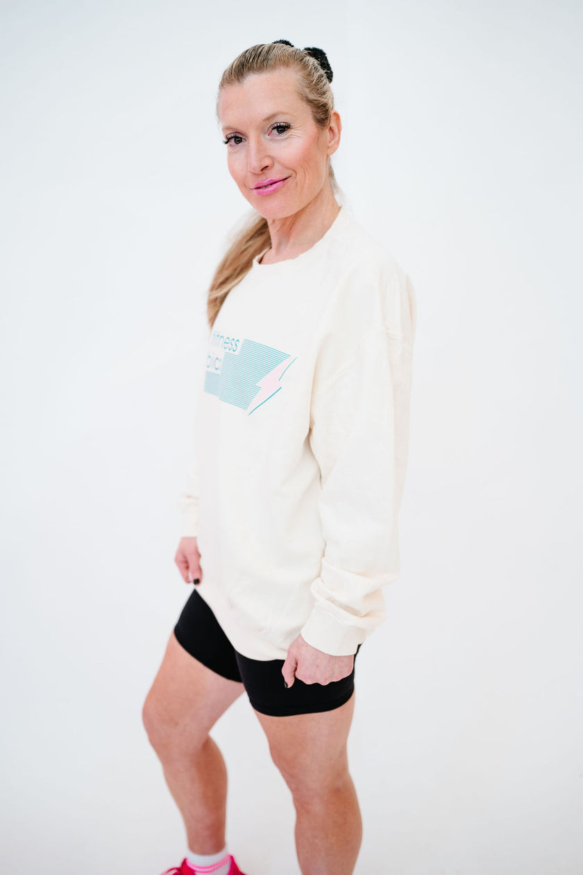 Aerobics Club Crewneck Sweatshirt | Cream