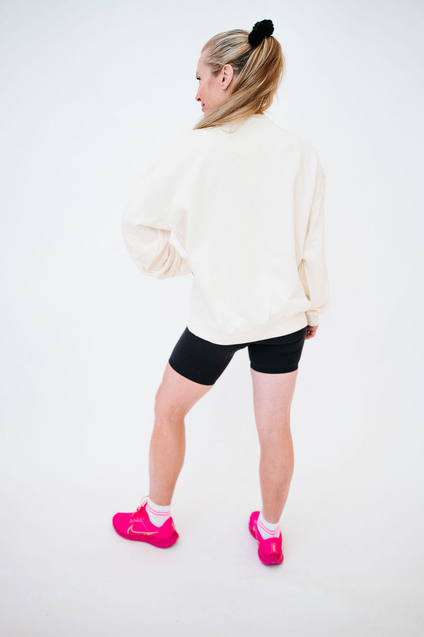 Aerobics Club Crewneck Sweatshirt | Cream