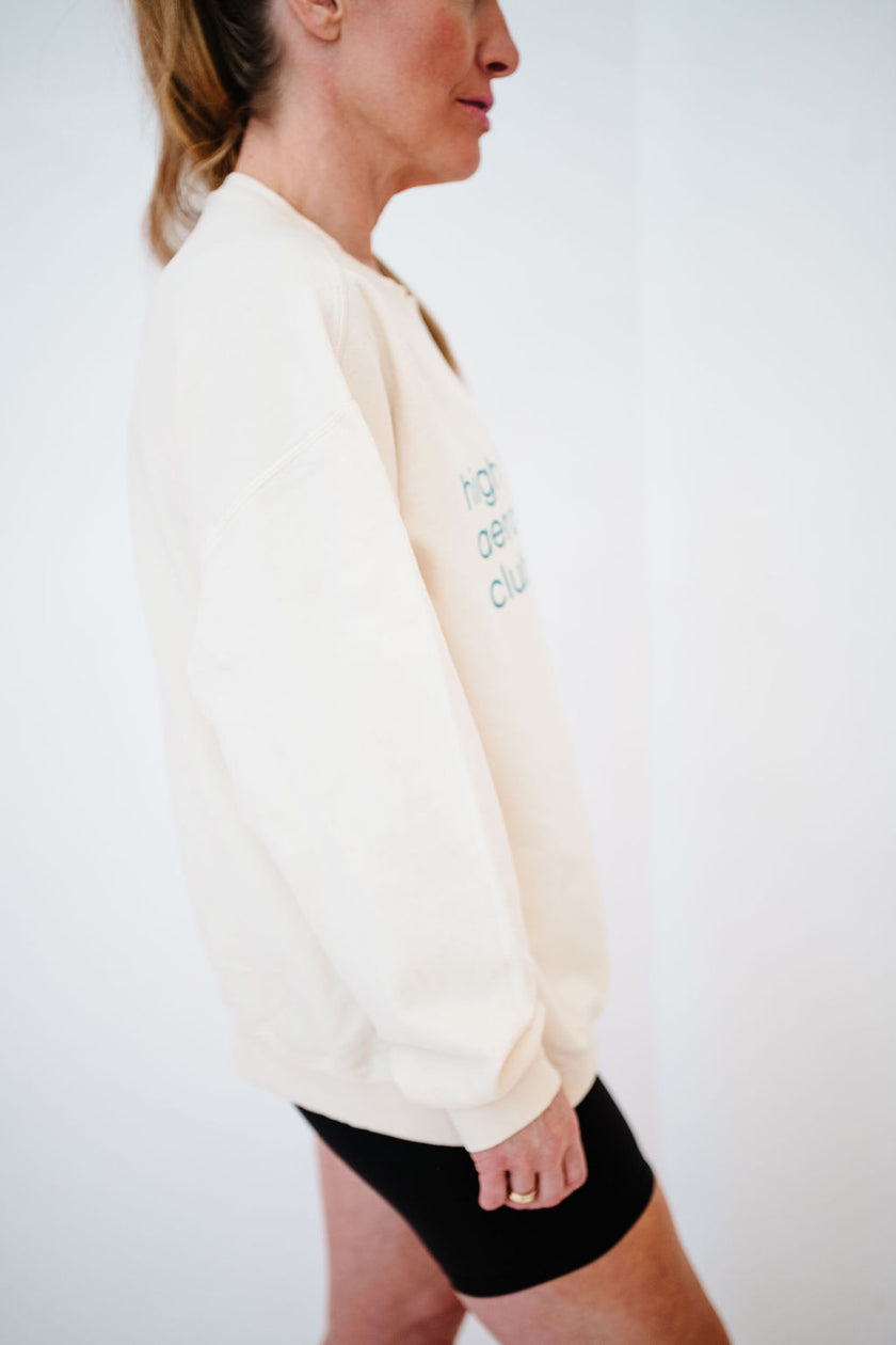Aerobics Club Crewneck Sweatshirt | Cream