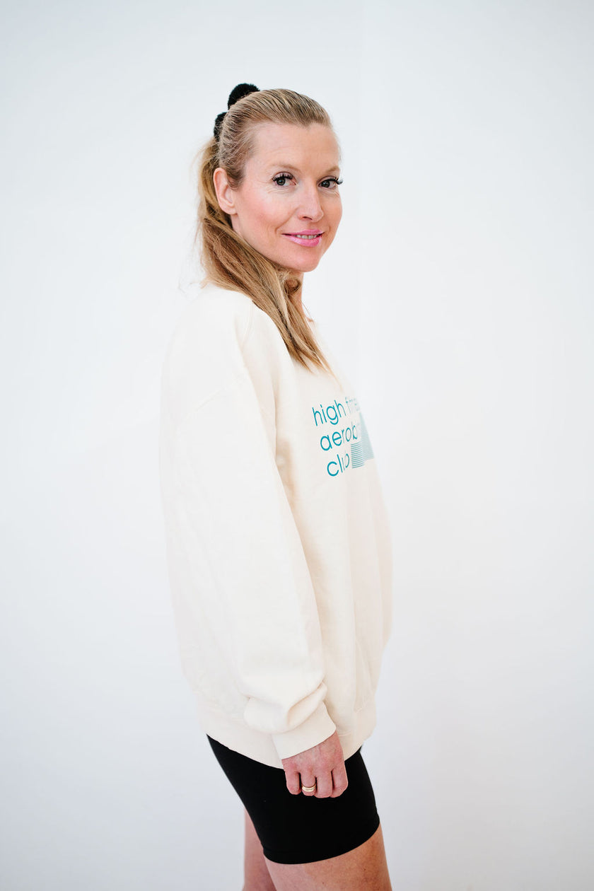 Aerobics Club Crewneck Sweatshirt | Cream