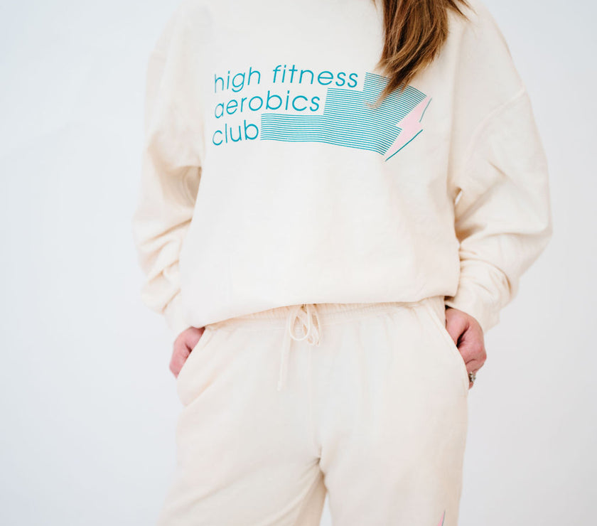 Aerobics Club Crewneck Sweatshirt | Cream