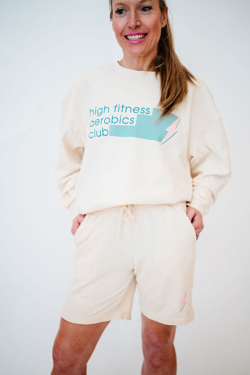 Aerobics Club Crewneck Sweatshirt | Cream