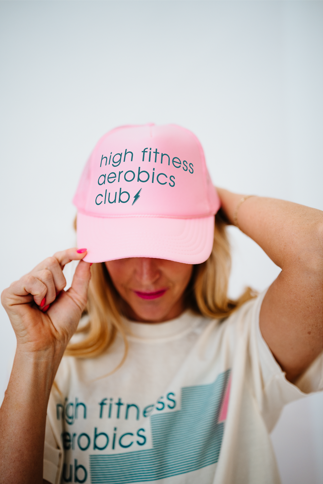 Aerobics Club Trucker Hat | Light Pink