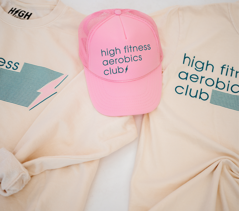 Aerobics Club Trucker Hat | Light Pink