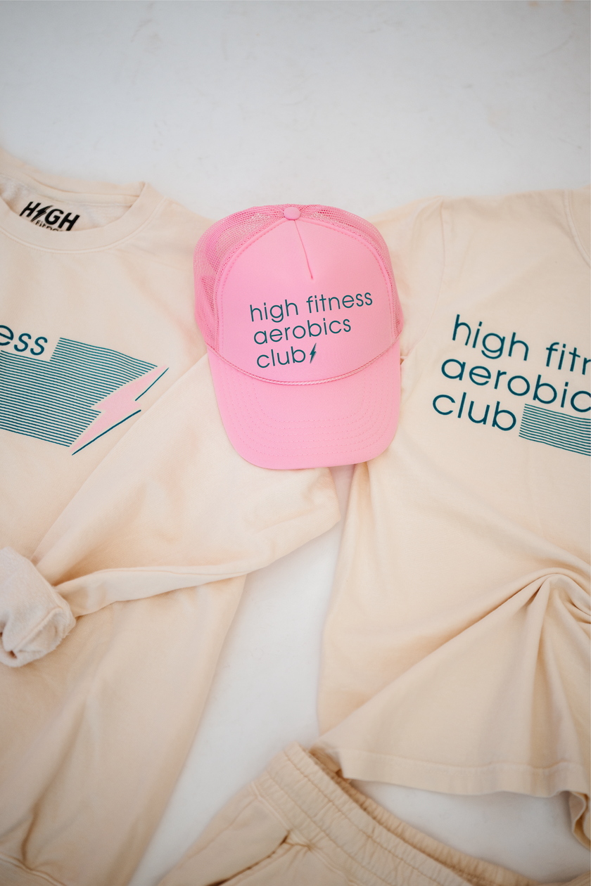 Aerobics Club Trucker Hat | Light Pink