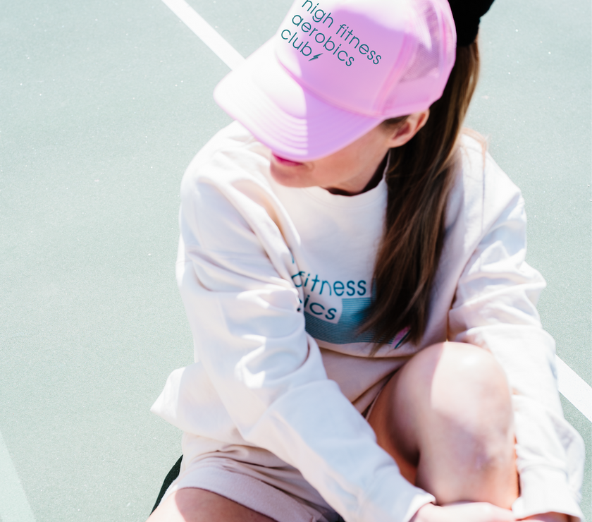 Aerobics Club Trucker Hat | Light Pink