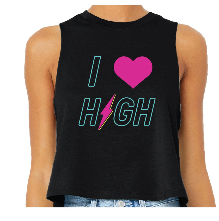 I LOVE HIGH Racerback Crop Tank