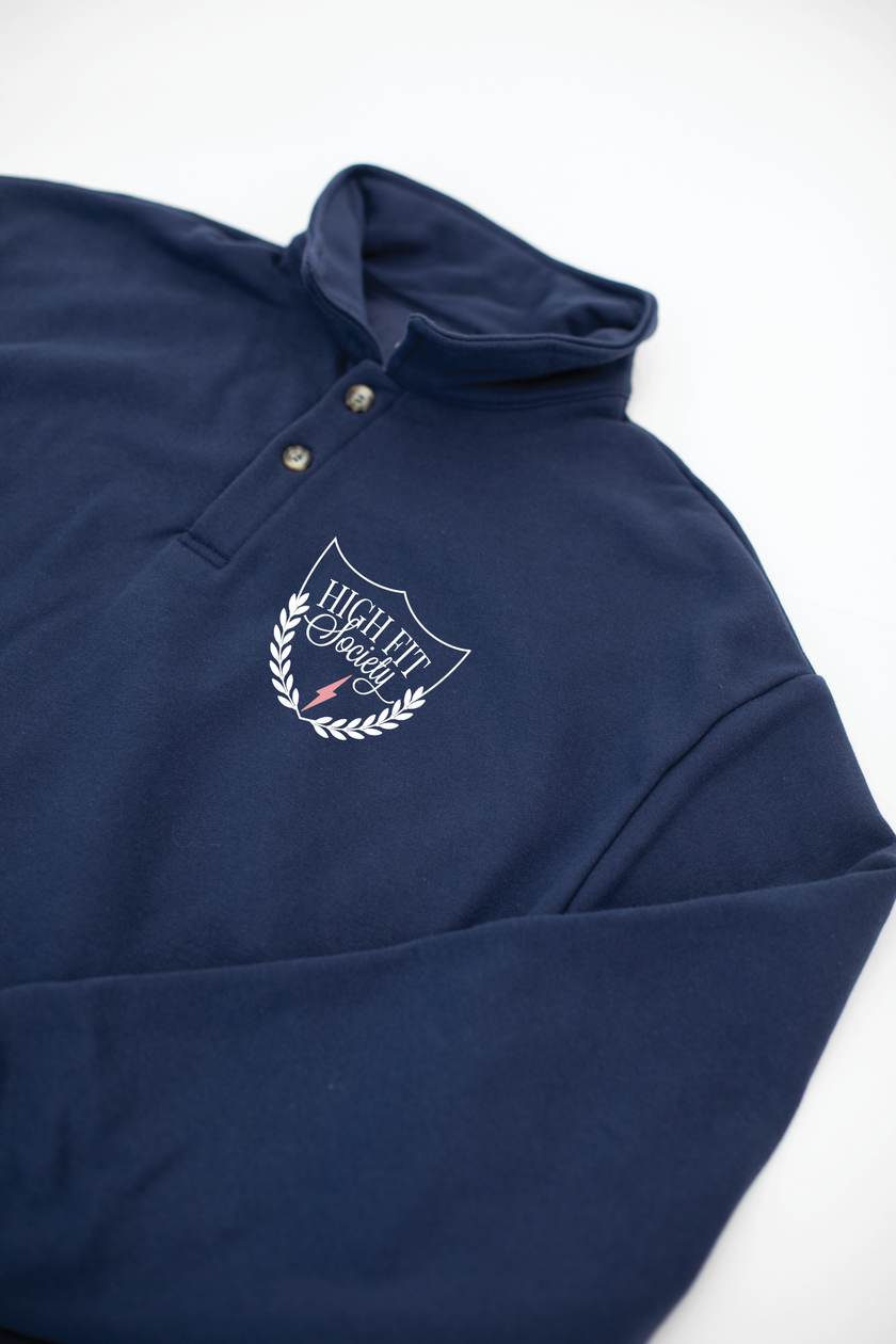 HIGH Fit Society Polo Sweatshirt | Navy Blue