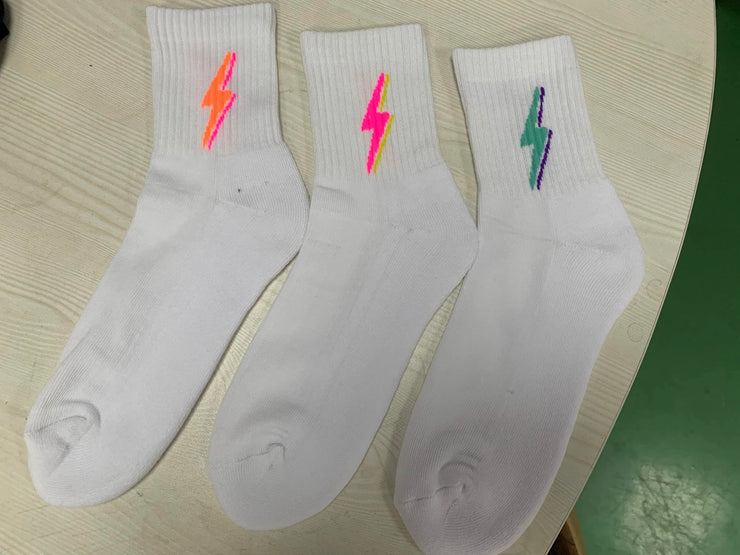 Midi Athletic Neon Bolt Socks | 3 Pack