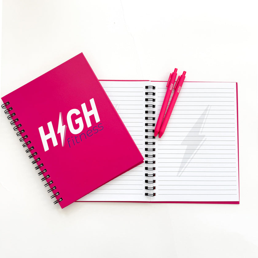 Pink HIGH Fitness Notebook + Pen