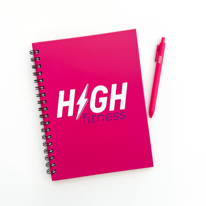 Pink HIGH Fitness Notebook + Pen