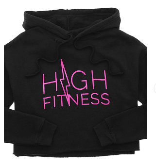 Pink Foil Crop Hoodie