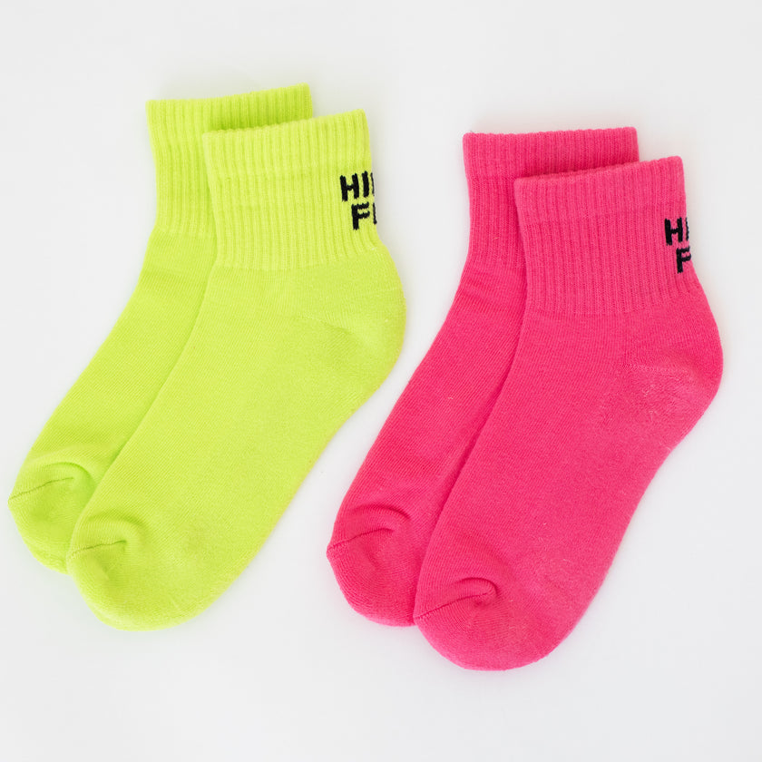 Neon HIGH FIT Sock Bundle | Neon Yellow & Pink