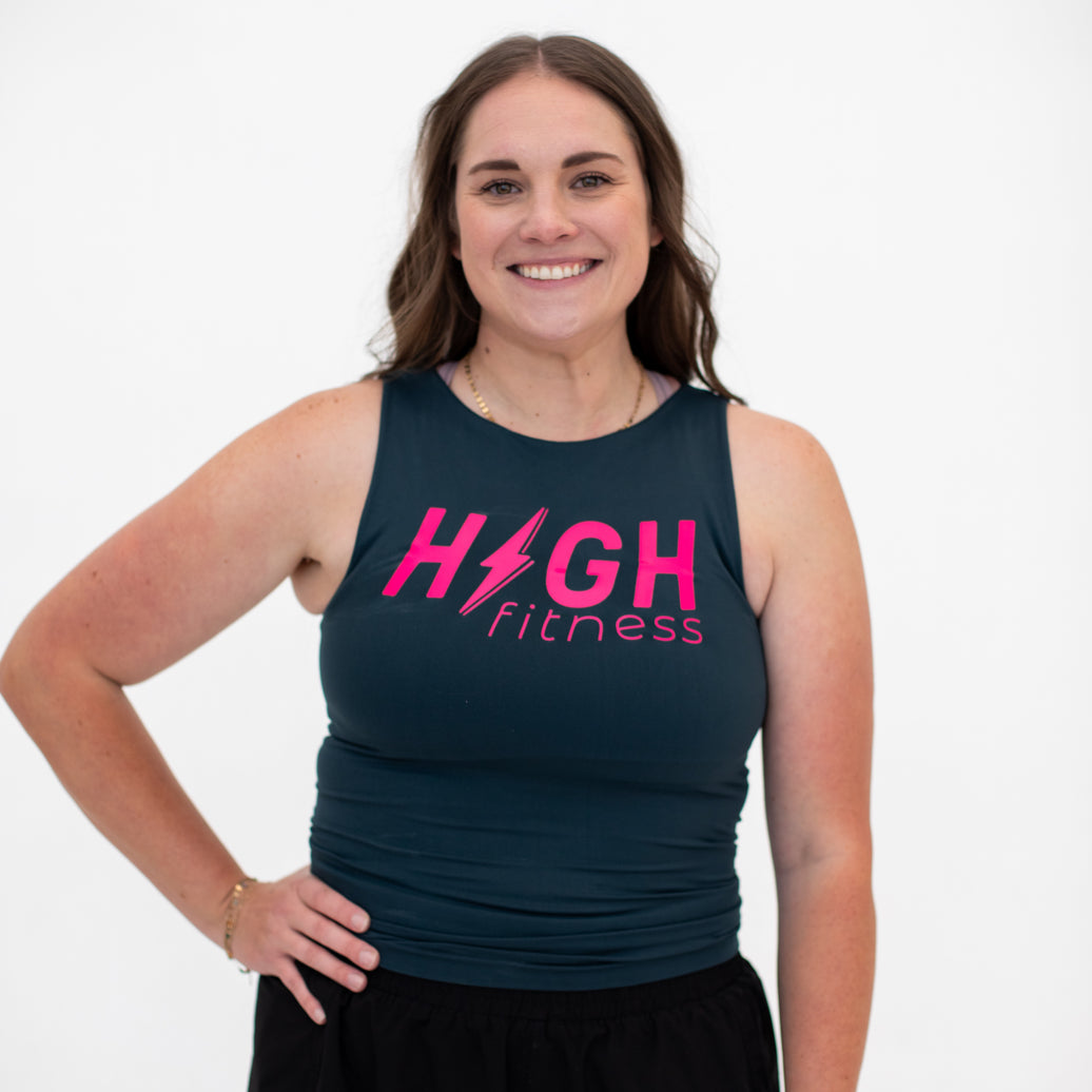 HIGH Logo Fitted Long Tank | Forest Green
