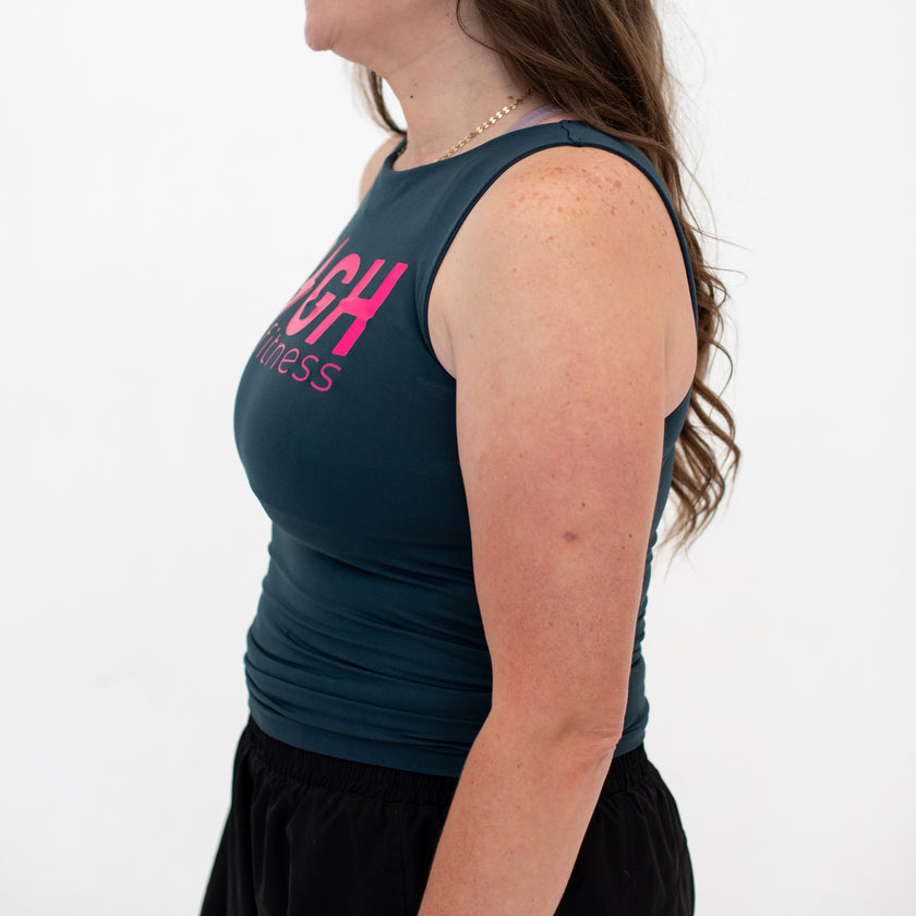 HIGH Logo Fitted Long Tank | Forest Green